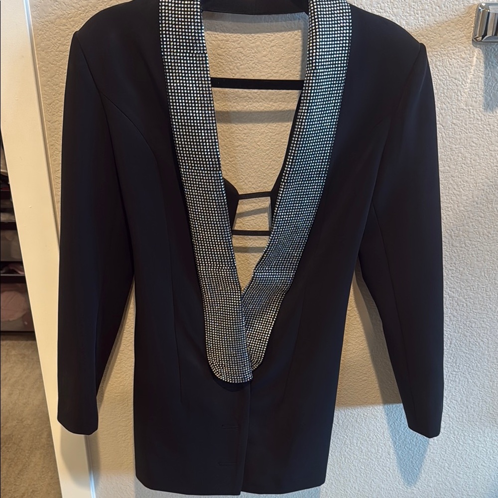 Fashion Nova Black and Silver Blazer